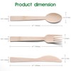100pcs Bamboo Utensils 50 Forks 25Spoons 25Knives Disposable