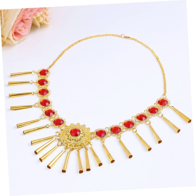 Beavorty 2sets Headpiece Women Glitter Dancing Necklace Head Chain for