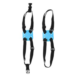 HARFINGTON 2pcs Luggage Straps Elastic Suitcase Belt Adjustable Buckle Luggage Connector Elastic Straps Belt PU Suitcase Connect Accessories with Lock for Travel Packing Storage, Black Blue