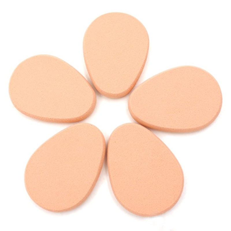 5Pcs Beige Smooth Makeup Sponge Blender Flawless Foundation Powder Puff