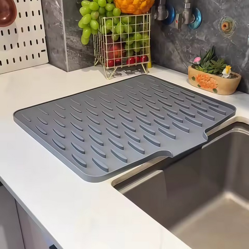 Silicone Dish Drying Mat for Kitchen Countertop - Heat Resistant