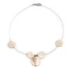 Avalaya Delicate Floating Off White Shell Bead Wire Necklace in