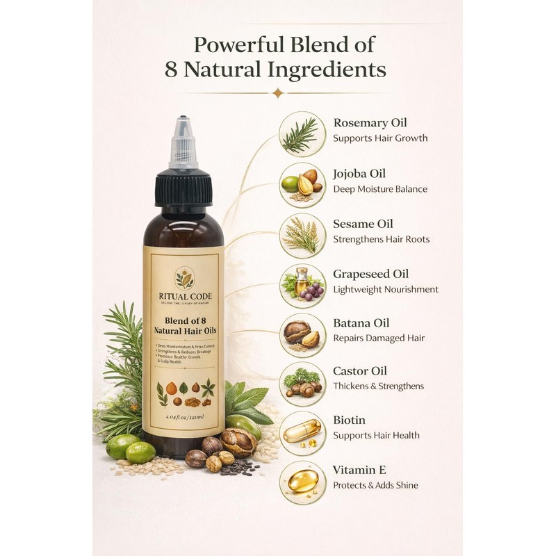 Ritual Code Premium Hair Growth Oil– Advanced Blend of 8