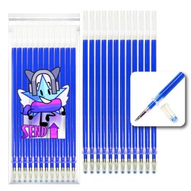 12 XXL Refills for Erasable Gel Pens, Also Compatible with Legami Colour Blue Tip 0.5. Bullet Stick for Writing, on Fabric and Leather Thermo-Erasable