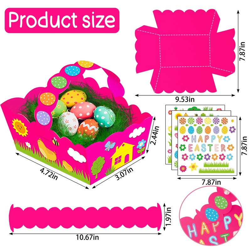 LANGFON 8 Packs Easter Gift Boxes Easter Egg Treat Boxes