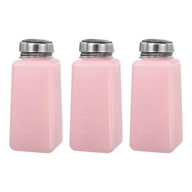 MECCANIXITY Solvent Alcohol Dispenser 250ml/8.5oz Pink Push Down Liquid Dispenser Pump for Acetone Cleanser Polish Remover Makeup 3Pcs