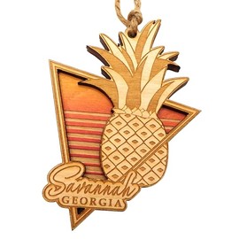 Savannah Georgia Pineapple Ornament Wooden Christmas Tree Decoration City Souvenir