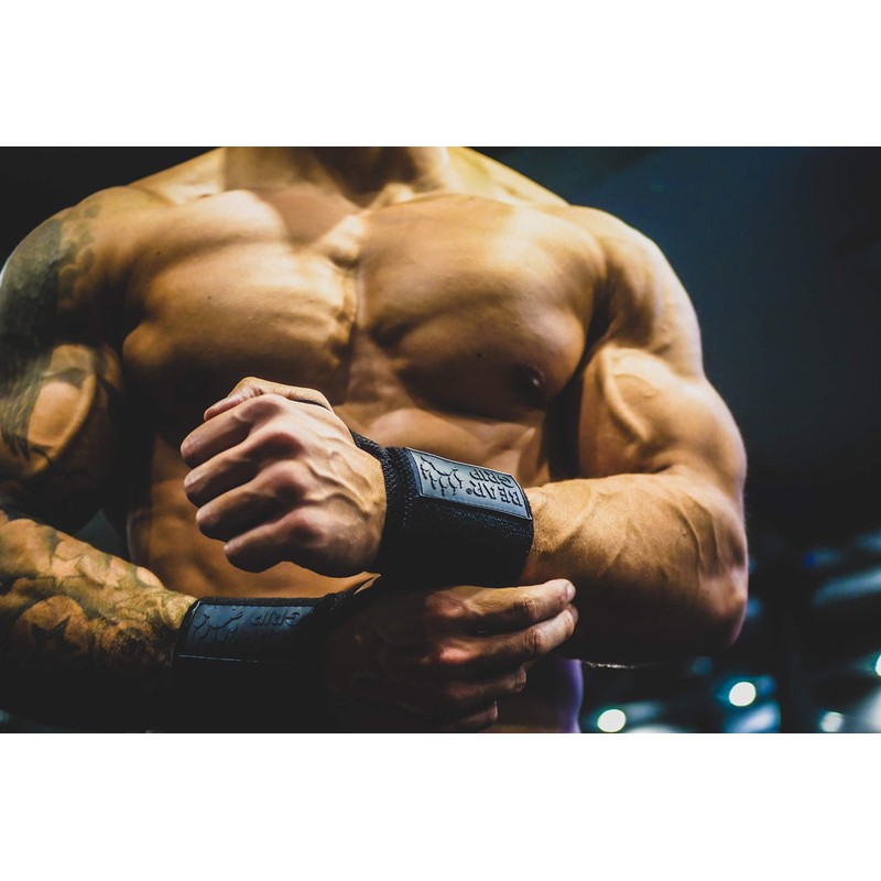 BEAR GRIP - Weight lifting wrist support wraps, (Sold in