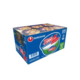 Nongshim Bowl Noodle Hot & Spicy Beef Ramen 3.03oz 18 Pack