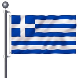 Greece Flag 3x5 Ft - Large Greek Flag with Brass Grommets Party Festival Celebration Sport Activities Garden Home Remembrance Day Decoration - Greek National Flag Double Stitched Polyester Vivid Color