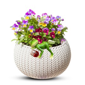 ARTGUTS Hanging Frogs, Decorative Garden Frog Figures, Green Frog Flower Pot Hanger Figures, Animal Ornament, Garden Figure for Outdoors, Resin Statue, for Garden, Balcony, Home