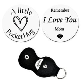 Remember I Love You Mom Gifts for Her Pocket Hug Token for Womens Keychain Accessories for Mom Christmas Birthday Gifts for Women Mother Gifts from Daughter Son Mama Mom Engraved Holiday Gift Ideas