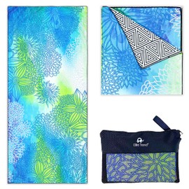 Elite Trend Toalla de playa de microfibra extra grande de 200 x 90 cm, toalla de microfibra de secado rápido, toallas de viaje sin arena, de secado rápido, ligera con bolsa, microfibra Serviette De