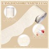 Fullhawl 65.6 Ft White Linen Bulletin Board Border, Classroom Scalloped