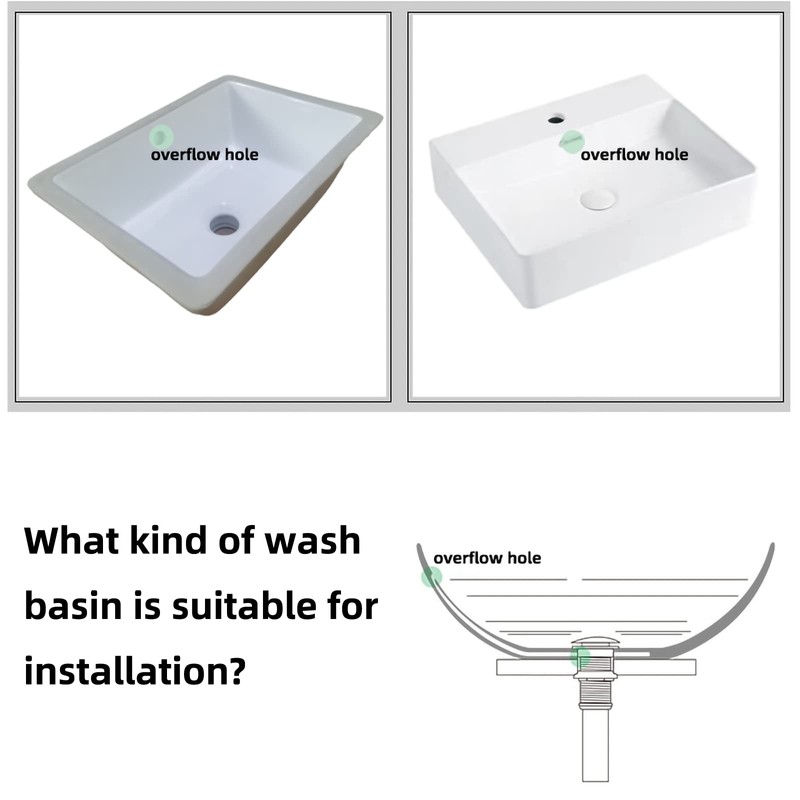 Universal Bathroom Sink Drain with Pop-Up,Overflow Hole,Ceramic White Cap &
