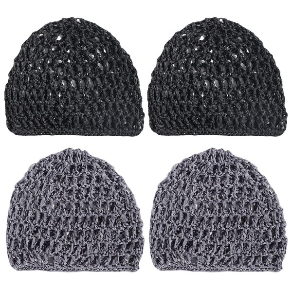 4 Pieces Women'S Hollow Hair Hats, Hollow Knitted Hats, Retro