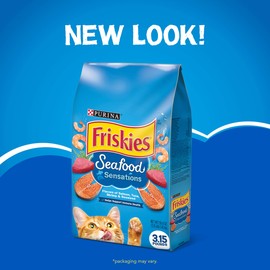 Purina Friskies Dry Cat Food, Seafood Sensations - (4) 3.15 lb. Bags