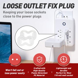 30-Pack Loose Outlet Fix Plug - Ensure Secure Connection for Power Plugs - Socket Extender Prevents Loose Socket Issues - Easily Fix Loose Outlets - Won't Fall Out or Cut Off Electricity