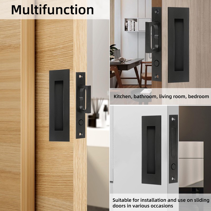 TSOEORET Pocket Door Edge Pull and Recessed Finger Flush Pull（6