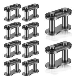 10 PCS #25 Chain Master Connector Link Roller, 1/4 Inch Pitch Carbon Steel Roller Chains Connecting Links Standard Connecting Split Links for Mini Bikes Bycicles 04C Chain