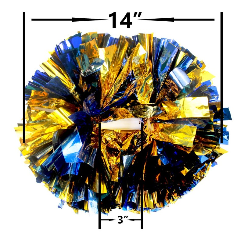 Hooshing 2 Pack Cheerleading Pom Poms Blue and Gold with