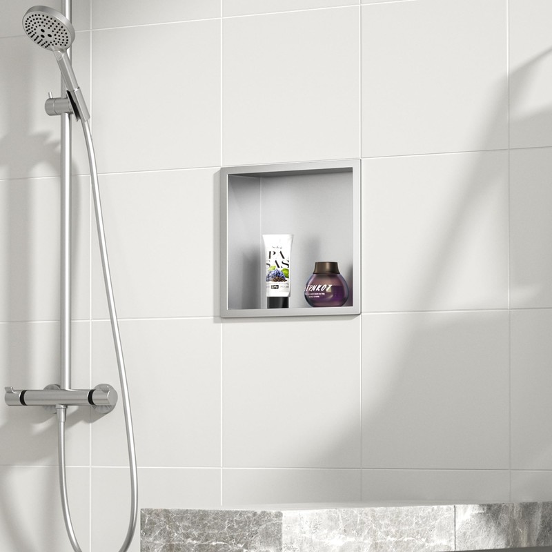 Bernkot Stainless Steel Shower Niche 12" X 12" Brushed No