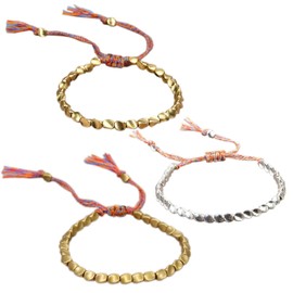 YSJCHEBS 3-Piece Bead Bracelets, Braided Bracelets, Tassel Bracelets, Vintage Bracelets, Boho Bracelets, Adjustable Bracelets