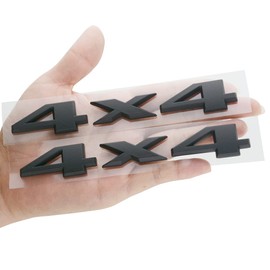 2Pc 4x4 Emblem 3D Badge Nameplate Car Sticker Decal Letter Replacement for Universal car Truck (Black)