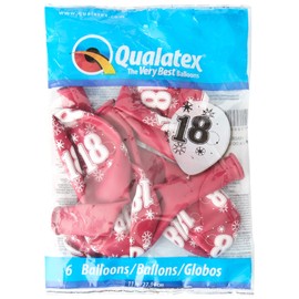 Qualatex 53445, Wild Berry, 18 Sparkle-A-Round Wild Berry Pack of 6 balloons