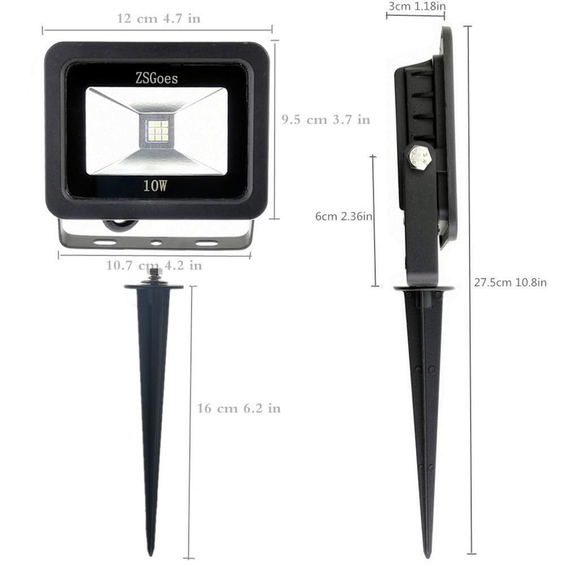 ZSGoes 6 Pack Warm White 10W LED Flood Light Outdoor