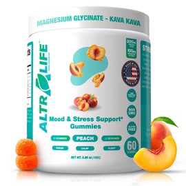 ALTRALIFE Kava Kava Gummies - Stress Relief Supplement with Magnesium Glycinate, Rhodiola Rosea, Holy Basil - 30 Servings for Calm Mood, Focus & Sleep Support - Cortisol Supplements for Women and Men