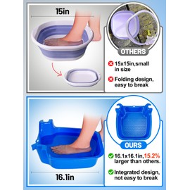 Biggun Pool Foot Bath - Anti-Skid Foot Wash Basin Tub for Above Ground Swimming Pools Accessories, Spas Wash Feet Sand Dirt Before Entering, Installed on Pool Ladder