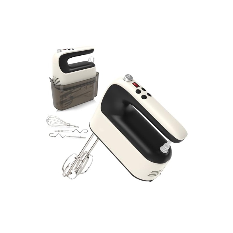 Yomelo 9-Speed Digital Hand Mixer Electric, 400W Powerful DC Motor,