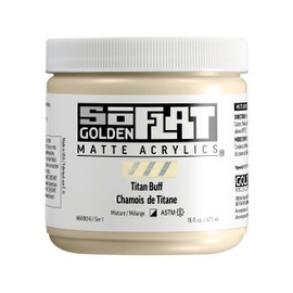 SoFlat Matte Acrylics by GOLDEN, Titan Buff, 16 fl. oz. Jar, Professional Acrylic Paint, Semi-Opaque