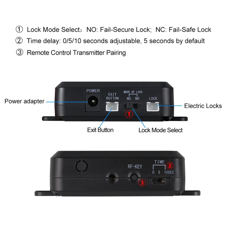 FUSYTULY Full Access Control System Kit Wireless 433MHz Door Opener