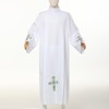 COSDREAMER Catholic Priest Alb Pleated Cross Pulpit Liturgical Cotta Vestment