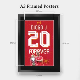 HWC Trading Diogo Jota Forever Liverpool Gifts Printed Signed Autograph Picture for Football Fans and Supporters - A3 Framed
