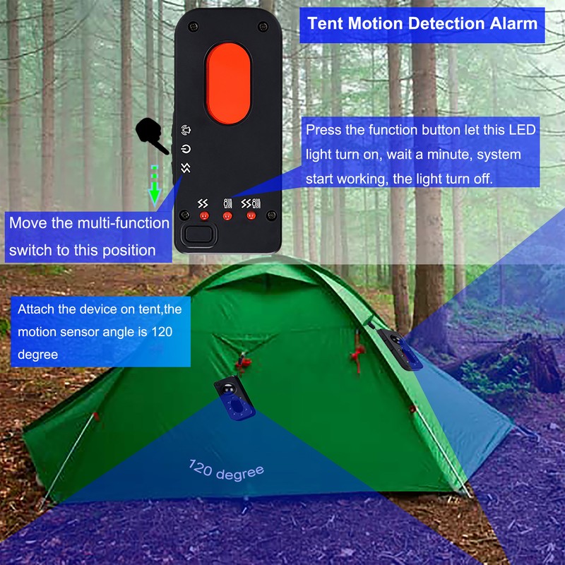 GPS Detector Black One Touch Alarm Portable Jitter Motion Detection