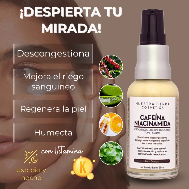 Crema Cafeína Y Niacinamida Nuestra Tierra Cosmetica Ancestral Anti Ojeras