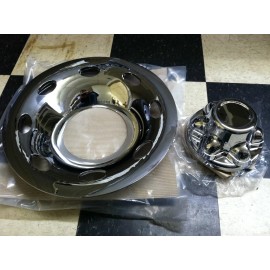 PHOENIX USA (1) 15" 6 Lug 2pc Chromed Trailer Wheel Hub Cap Rim Covers, Dress it up!!!