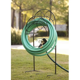 Liberty Garden 640 Carrington Decorative Metal Hose Stand w/Bib, Black