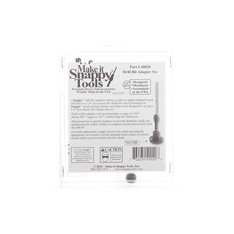 Make it Snappy Tools 40020 7-Piece Drill Bit Adapter Set,