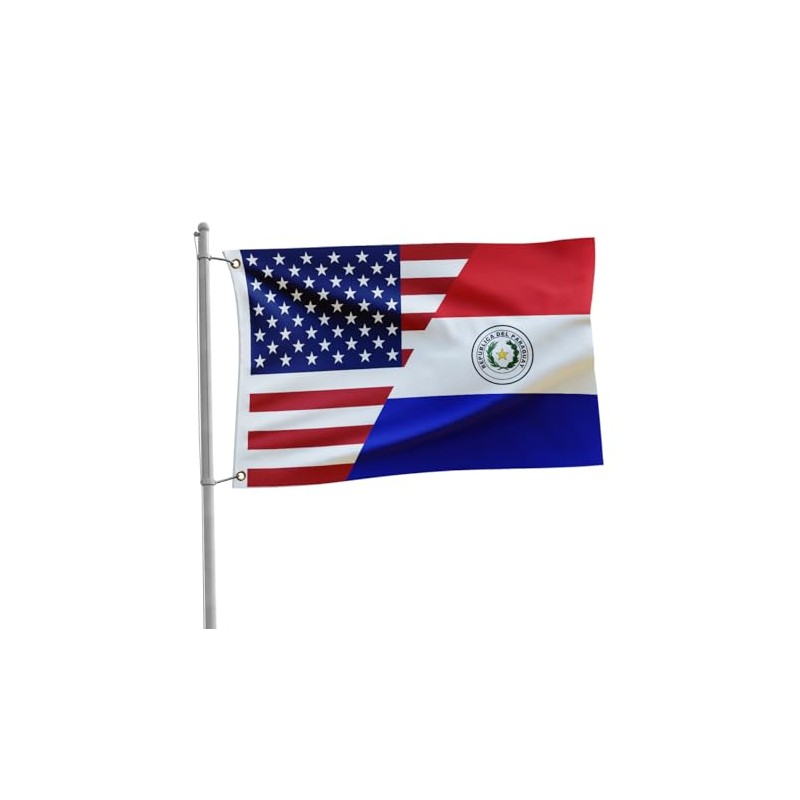 America Paraguay Friendship Flag 3x5FT USA American Paraguayans Flag Fade