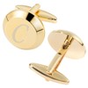 GWD Cufflinks for Men Stainless Steel Golden Initial Cuff Links