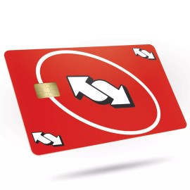 KCD 3 Pack Reverse UNO Credit Card Skin Red Debit Sticker Game Decal Cover Wrap