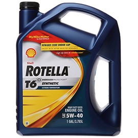 Shell Rotella 550019921-3PK T6 Full Synthetic Heavy Duty Engine Oil 5W-40, 1 Gallon, Pack of 3