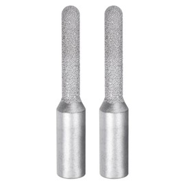sourcing map 2 Pcs Diamond Profile Straight Router Bit 8mm Dia 1/2" Shank 46 Grit Wet Dry Use Brazed Cylinder Profile Wheel for Marble Quartz Stone Tile Edge Cutting