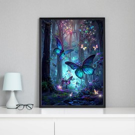 Rekxtmo 5D Diamond Painting Kits for Adults Diamond Art Butterfly Diamond Painting - Diamond Painting Butterfly Diamond Art Painting - Crystal Art Gem Painting Kit for Home Wall Decor Gifts 12x16inch