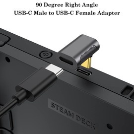 AuviPal 240W USB C Right Angle Adapter (2 Pack), 90 Degree USB C Male to Female Connector for Steam Deck, ROG Ally, Switch, MacBook, Tablet, Phone and More Type C Devices