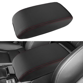 INTGET for 2025 Honda Accord Accessories Center Console Cover for Honda Accord 2023 2024 2025 Leather Car Armrest Arm Rest Box Lid Middle Console Seat Cover Protector(Red Stitches,2023+)